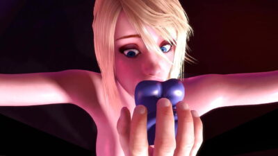 BDSM Samus Deepthroats a Dildo Metroid Porn Parody